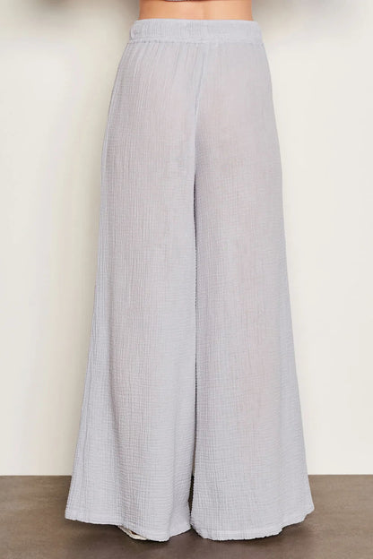 BAILEY/44 Women's Sundry Gauze Wide Leg Pant in Blue Linen