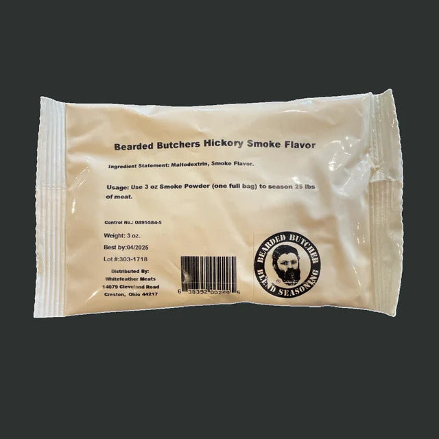 The Bearded Butchers Case of 12 Hickory Smoke Flavor Powder - 3 oz Packs