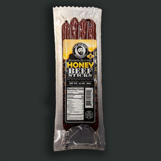 The Bearded Butchers Bearded Butcher Honey Beef Sticks 3.5oz - Case of 24