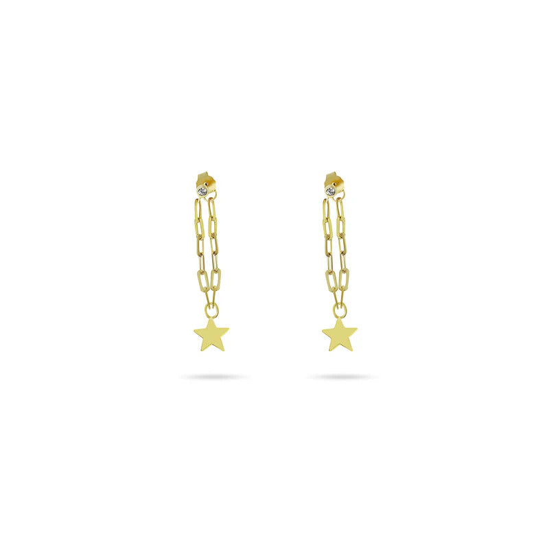 ARGENTO VIVO PAPERCLIP STAR DROP EARRING