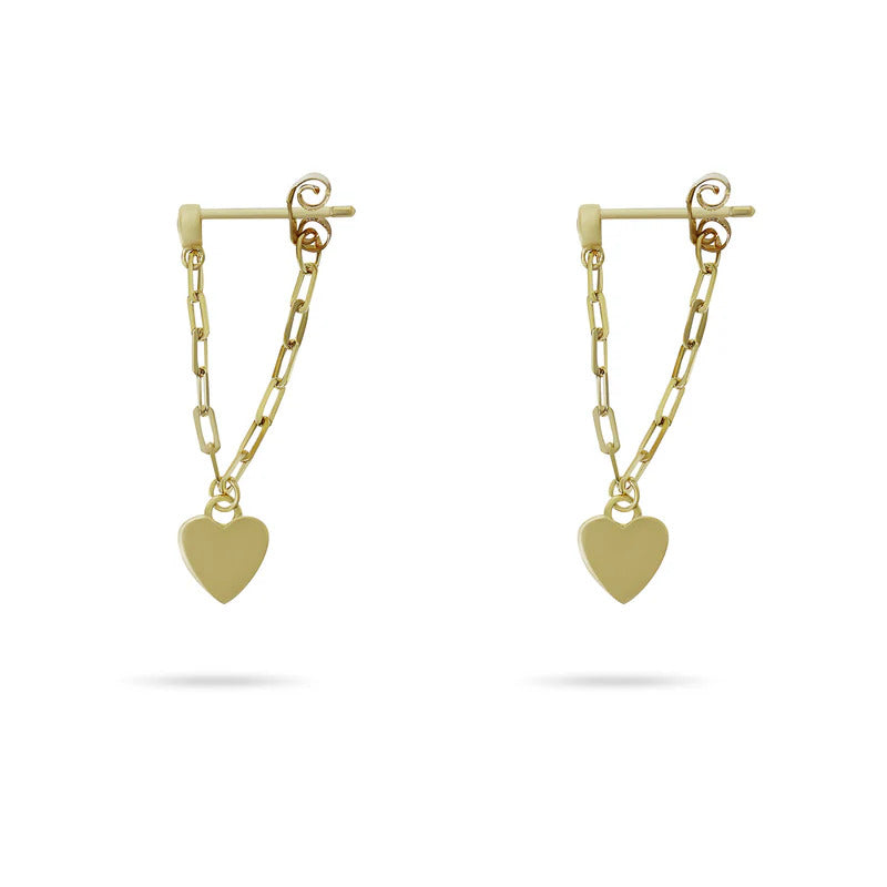 ARGENTO VIVO PAPERCLIP HEART DROP EARRINGS