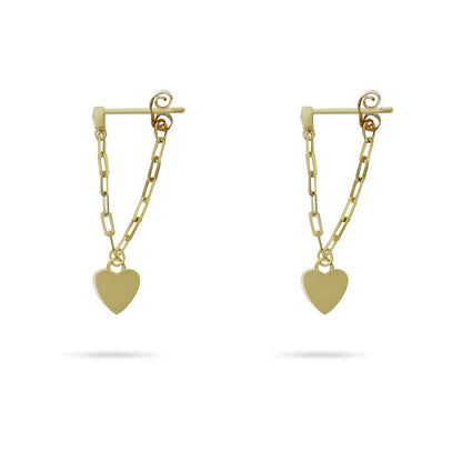 ARGENTO VIVO PAPERCLIP HEART DROP EARRINGS