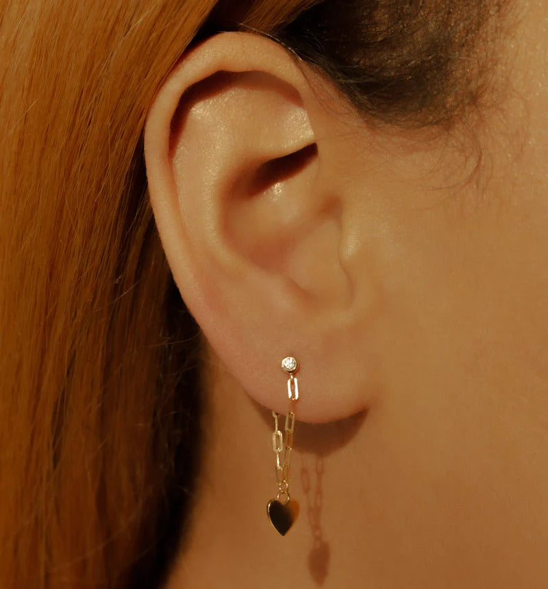 ARGENTO VIVO PAPERCLIP HEART DROP EARRINGS