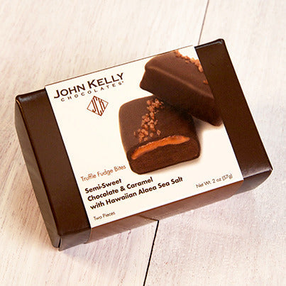 John Kelly Chocolates 2 Piece Semi-Sweet Chocolate & Caramel w/Hawaiian Alaea Sea Salt