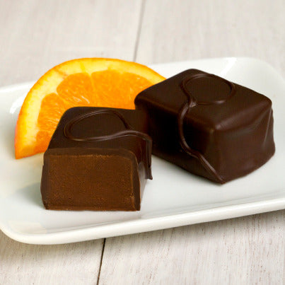 John Kelly Chocolates 2 Piece Semi-Sweet Chocolate with Raspberry & Orange