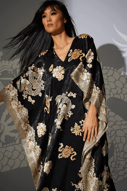 Natori Imperial Dragon Jacquard Caftan