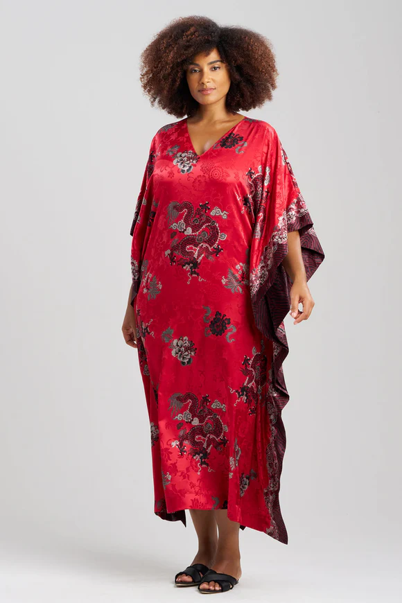 Natori Imperial Dragon Jacquard Caftan