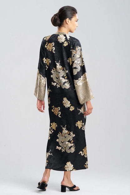 Natori Imperial Dragon Jacquard Zip Caftan
