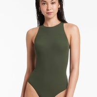 Seafolly Women's Jetset High Neck One Piece - Olive