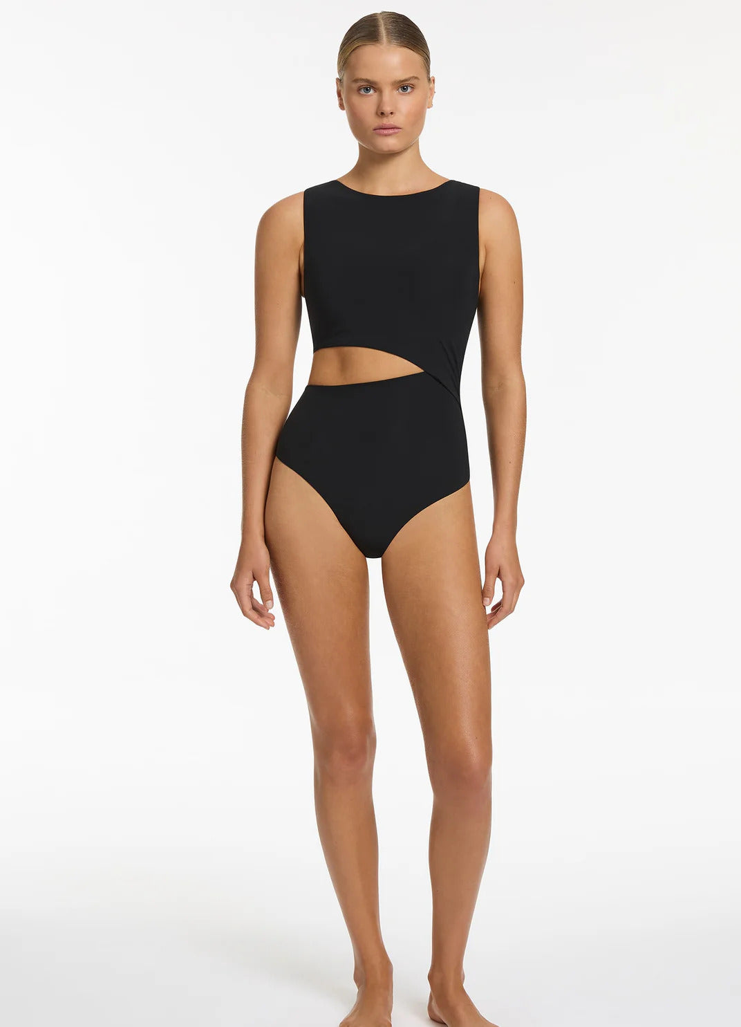 Seafolly Women's Jetset Cut Out Tank One Piece - Black