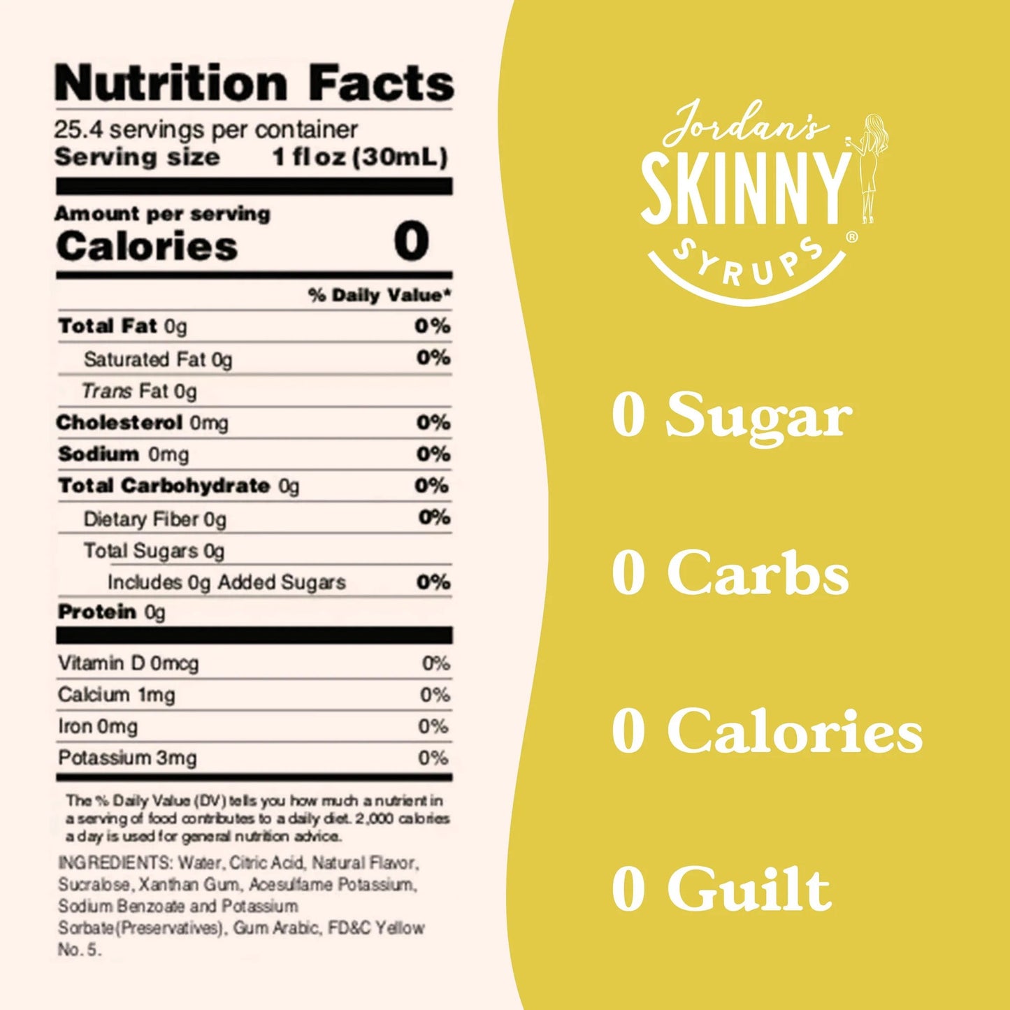 Skinny Mixes Sugar Free Lemon Elderflower Syrup