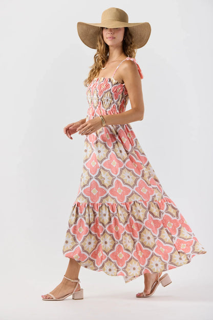 Tiare Hawaii Kona Maxi Dress - Spanish Tiles Peach