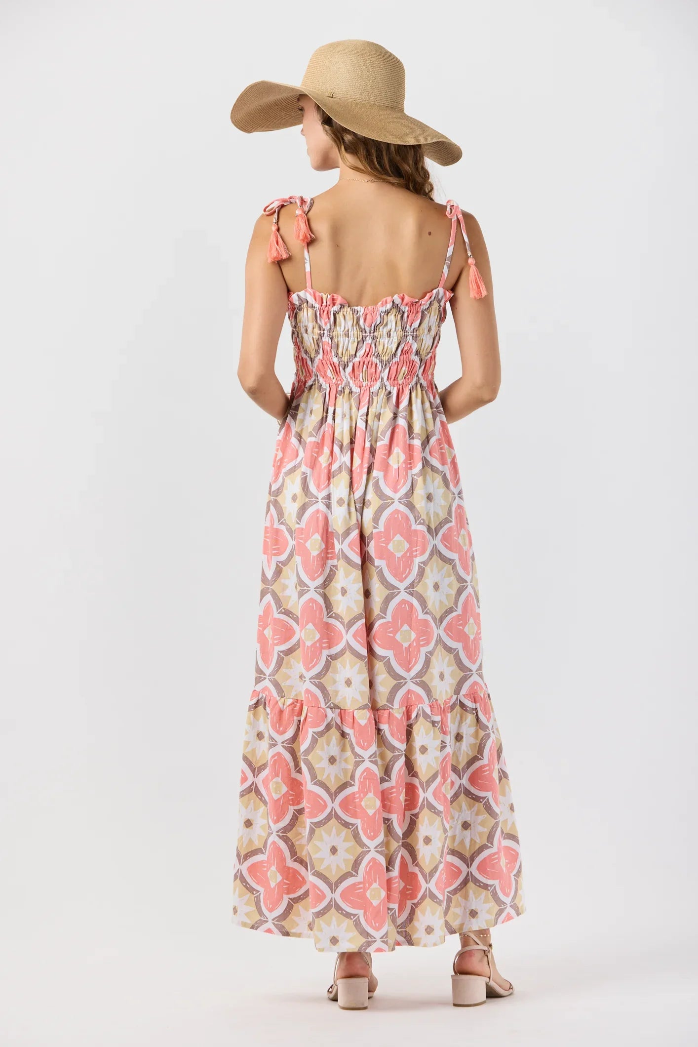 Tiare Hawaii Kona Maxi Dress - Spanish Tiles Peach