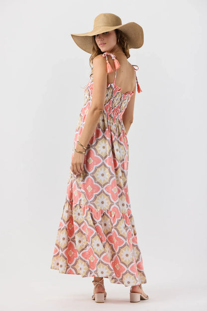 Tiare Hawaii Kona Maxi Dress - Spanish Tiles Peach