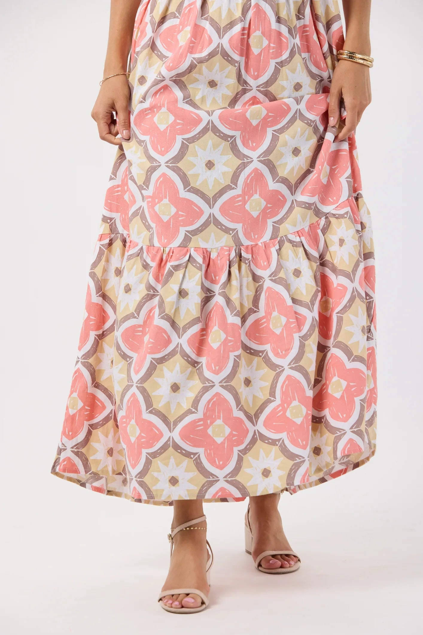 Tiare Hawaii Kona Maxi Dress - Spanish Tiles Peach