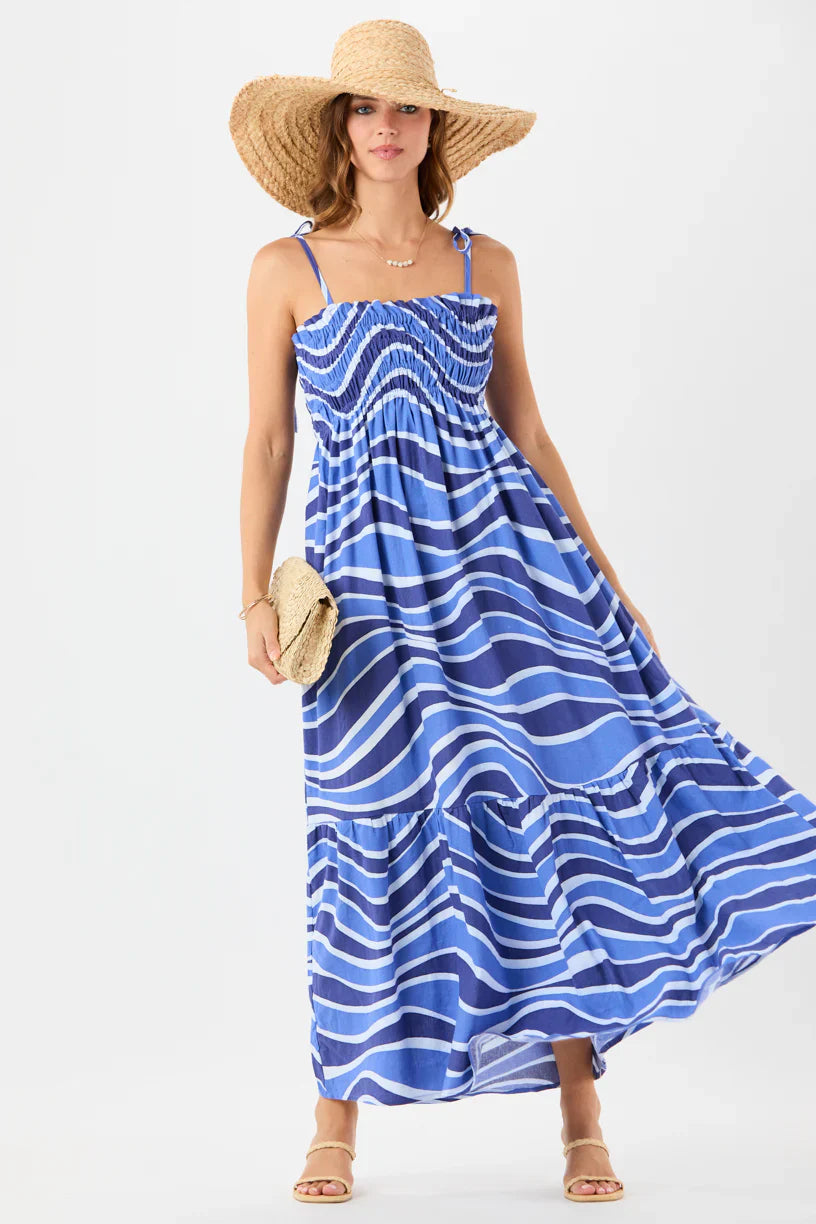 Tiare Hawaii Kona Maxi Dress - Wavey Blue