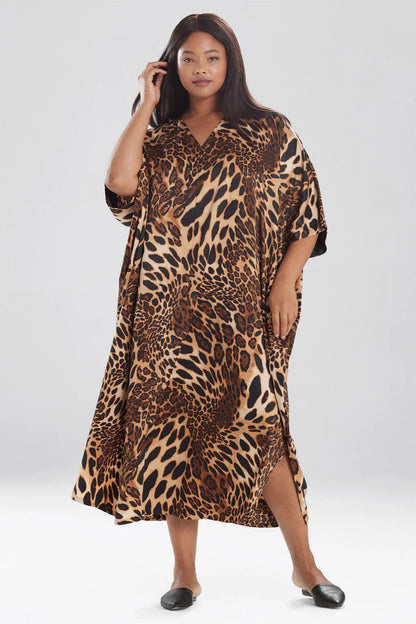 Natori Luxe Leopard Zip Caftan