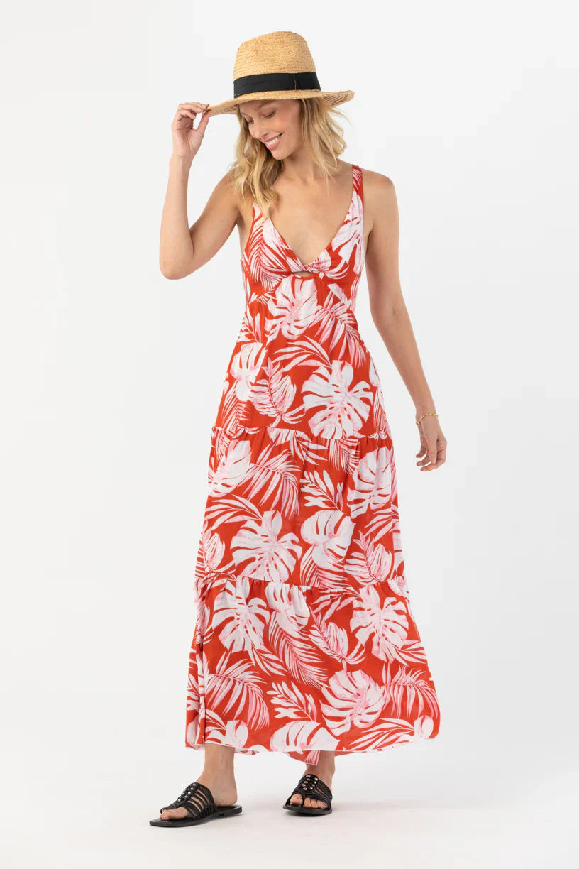 Tiare Hawaii Lovestruck Maxi Dress - Monstera Rust