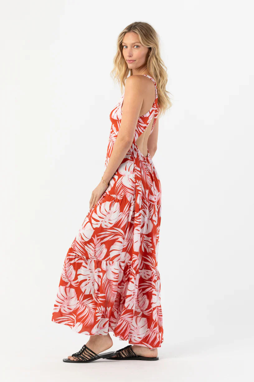 Tiare Hawaii Lovestruck Maxi Dress - Monstera Rust