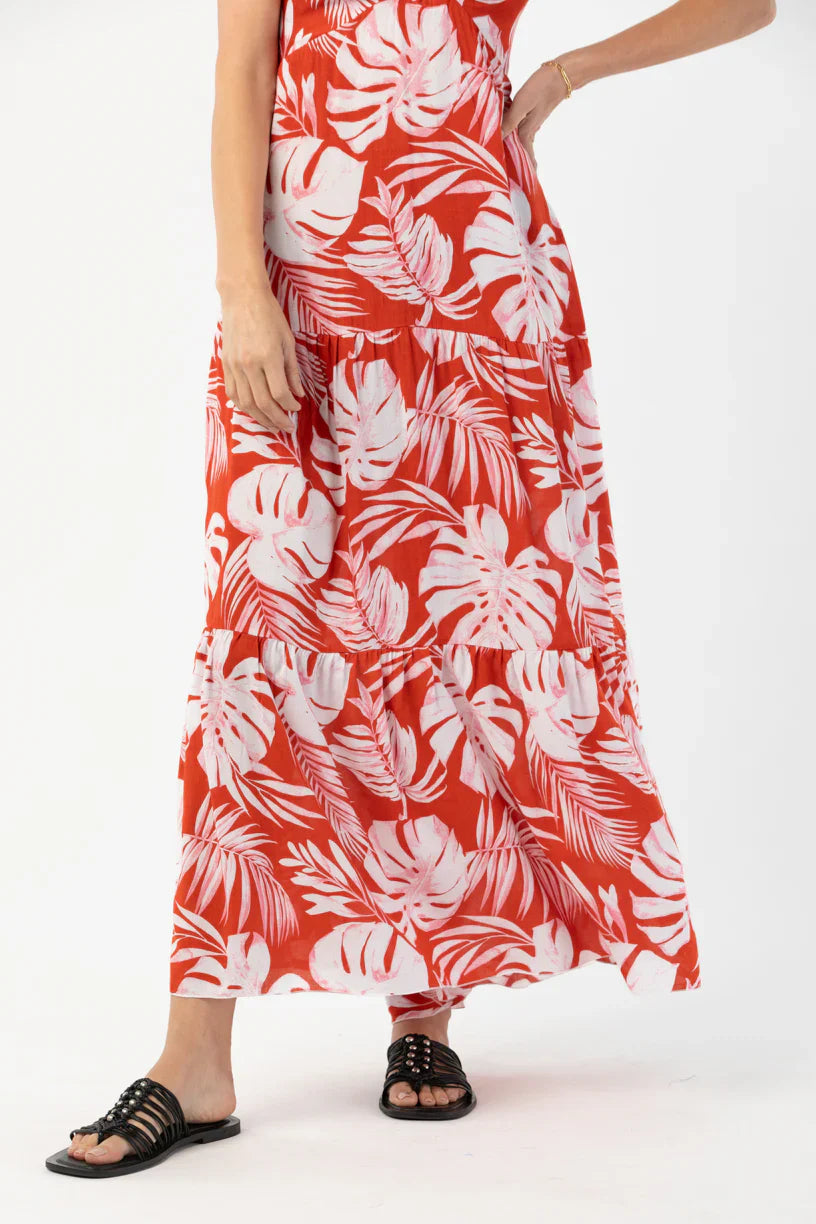 Tiare Hawaii Lovestruck Maxi Dress - Monstera Rust