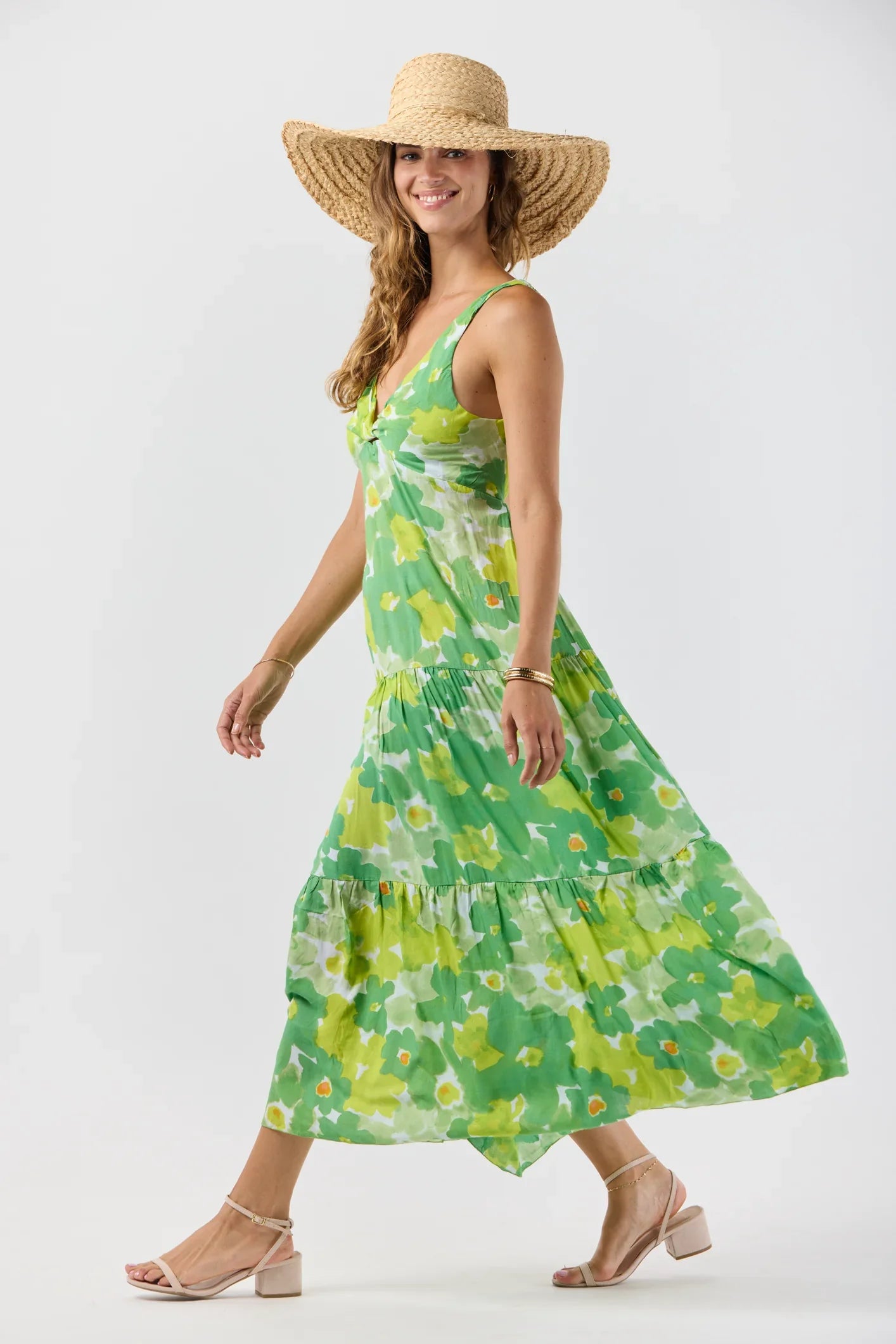 Tiare Hawaii Lovestruck Maxi Dress - Watercolor Dreams Green