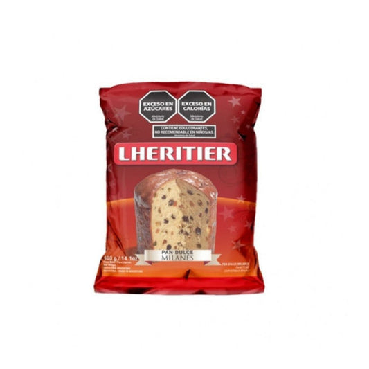 Pampa Direct Lheritier Pan Dulce Milanés Con Frutas Sweet Milanese Panettone with Fruits Italian Style Holiday Cake, 400 g / 14.1 oz