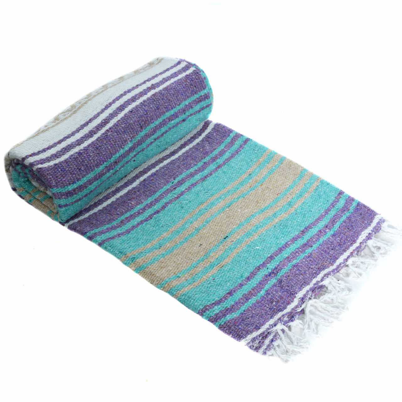 Mexican Blankets Light Purple, Mint and Tan La Montana Mexican Blanket