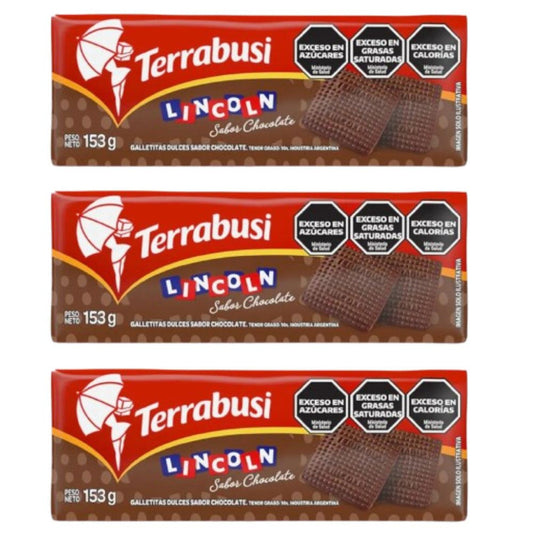 Pampa Direct Lincoln Terrabusi Sweet Cookies Chocolate Flavor, 153 g / 5.4 oz (pack of 3)