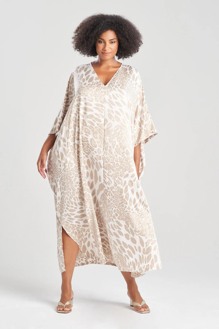 Natori Luxe Leopard Zip Caftan