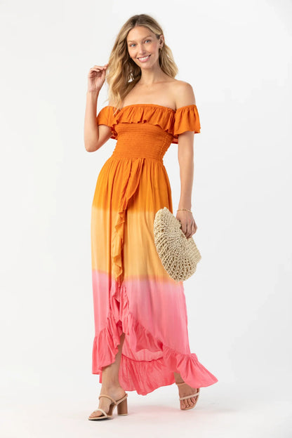 Tiare Hawaii Mackenna Maxi Dress - Rust Pink Ombre