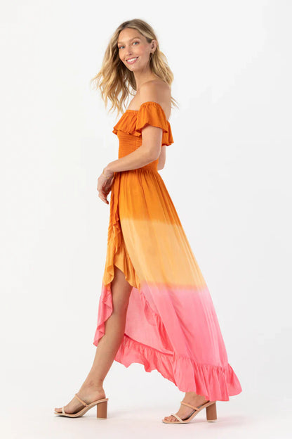 Tiare Hawaii Mackenna Maxi Dress - Rust Pink Ombre