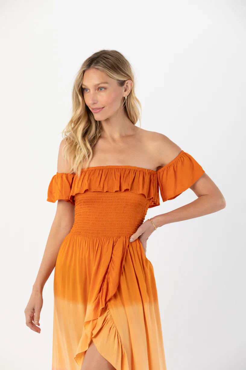 Tiare Hawaii Mackenna Maxi Dress - Rust Pink Ombre