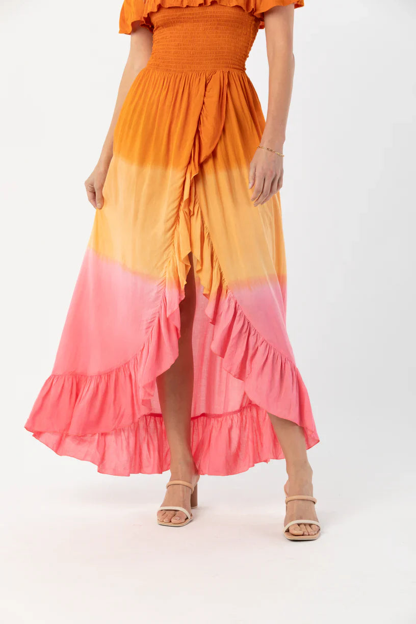 Tiare Hawaii Mackenna Maxi Dress - Rust Pink Ombre