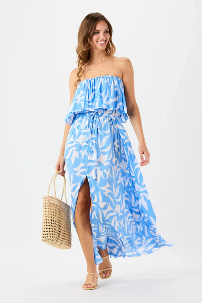 Tiare Hawaii Maldives Maxi Dress - Abstract Geo Sky