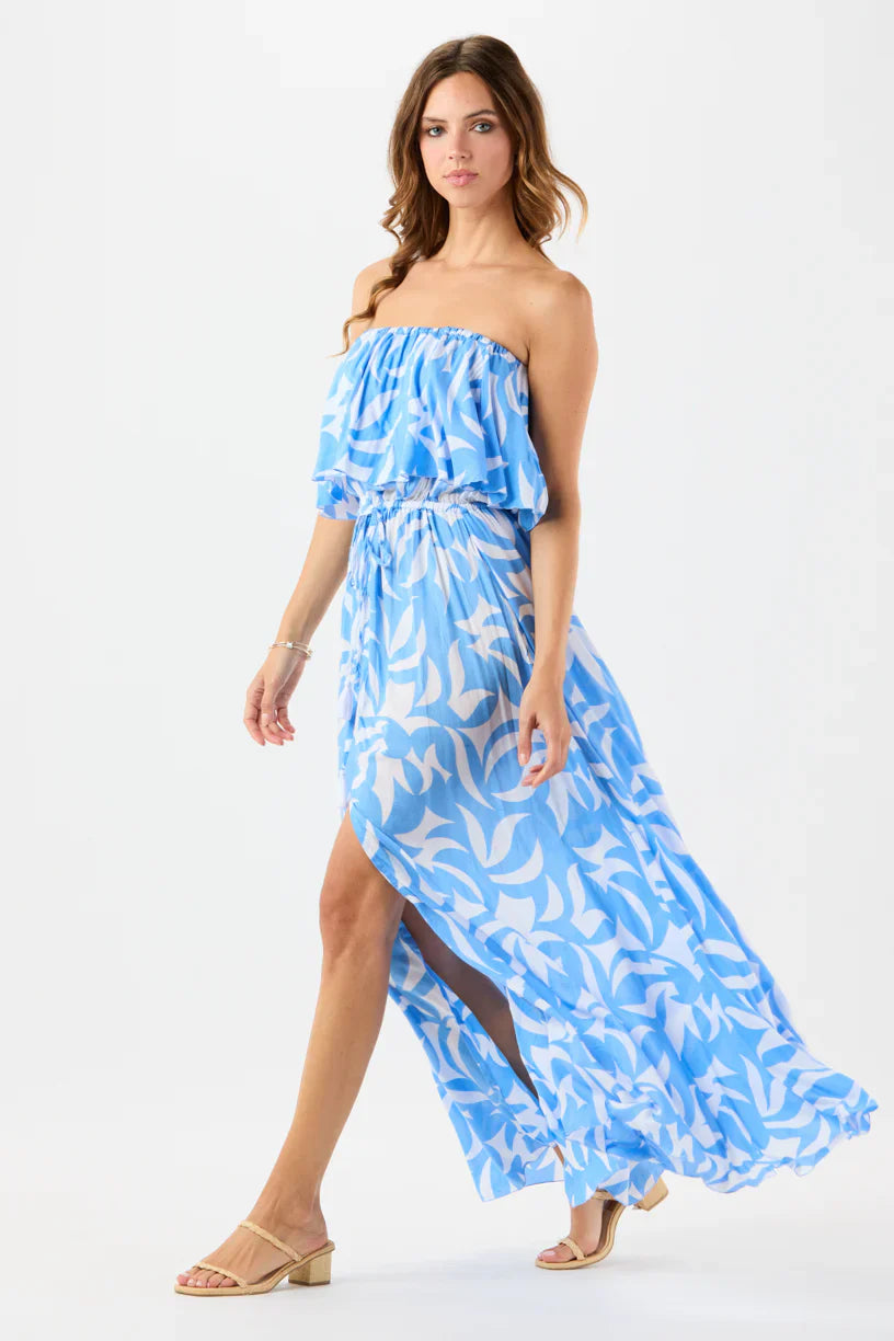 Tiare Hawaii Maldives Maxi Dress - Abstract Geo Sky
