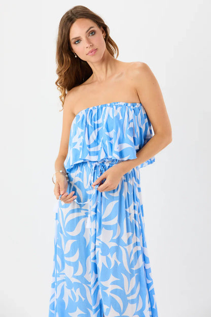 Tiare Hawaii Maldives Maxi Dress - Abstract Geo Sky