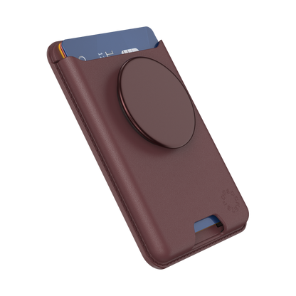 PopSockets Aluminum Oxblood Softgoods PopWallet + For MagSafe