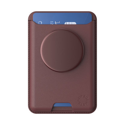 PopSockets Aluminum Oxblood Softgoods PopWallet + For MagSafe