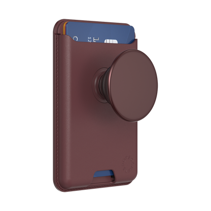 PopSockets Aluminum Oxblood Softgoods PopWallet + For MagSafe