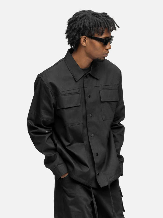BLACKTAILOR DRAWSTRING SHACKET BLACK