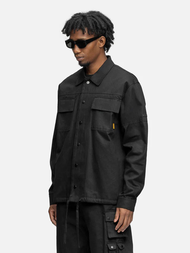 BLACKTAILOR DRAWSTRING SHACKET BLACK