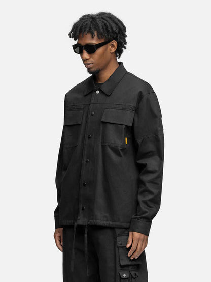 BLACKTAILOR DRAWSTRING SHACKET BLACK