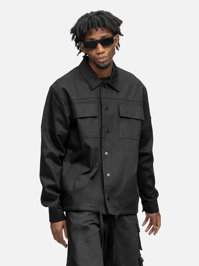 BLACKTAILOR DRAWSTRING SHACKET BLACK