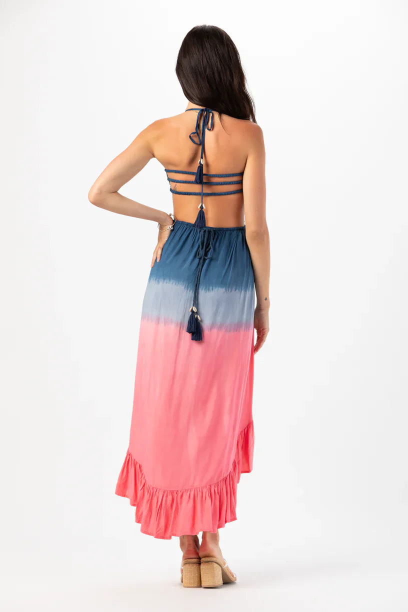 Tiare Hawaii Naia Midi Dress - Navy Pink Ombre