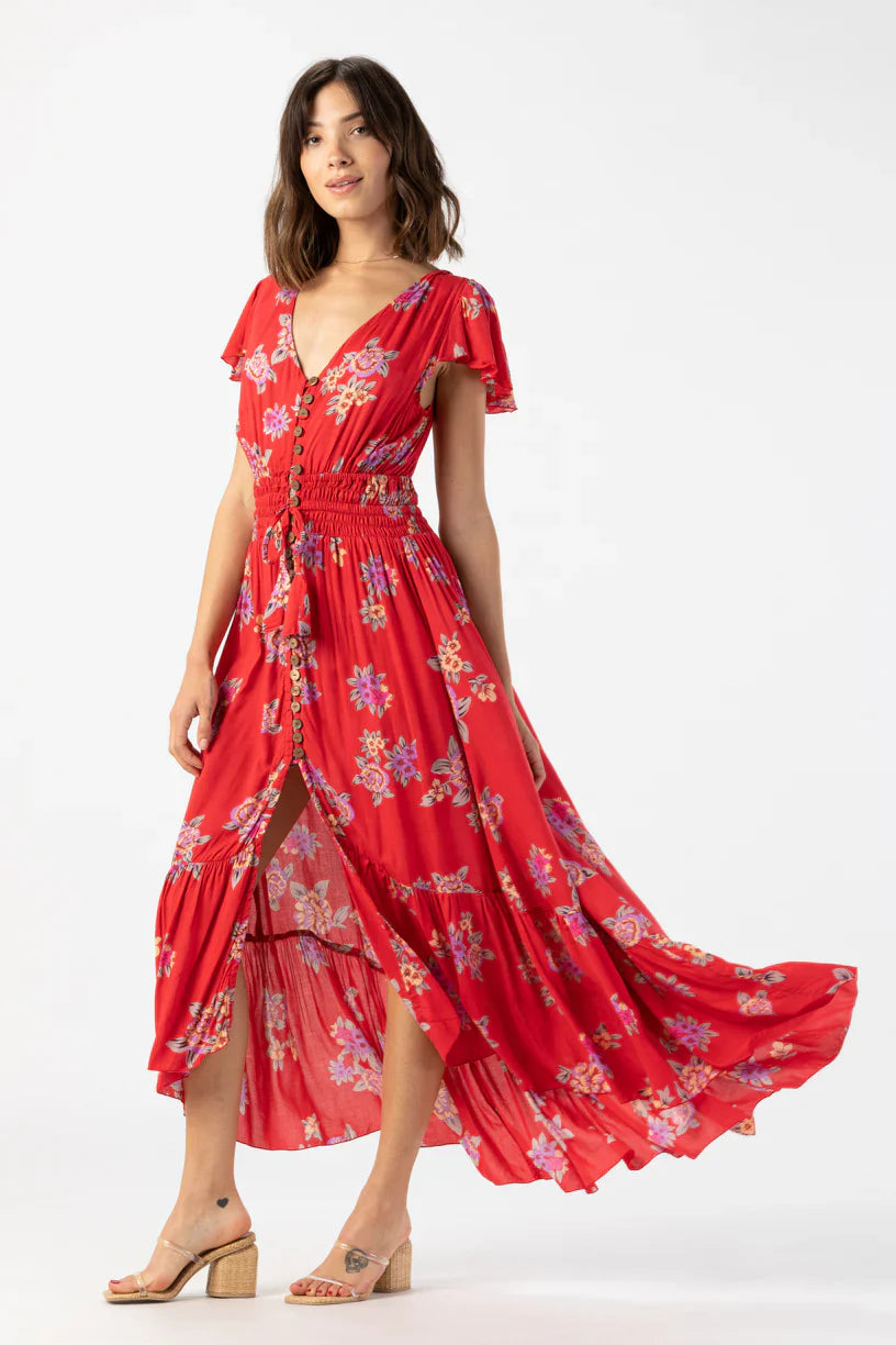Tiare Hawaii New Moon Maxi Dress - Vintage Hawaiian Red