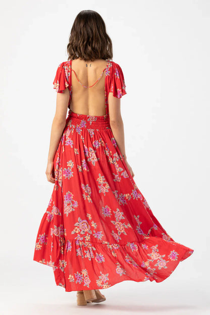 Tiare Hawaii New Moon Maxi Dress - Vintage Hawaiian Red