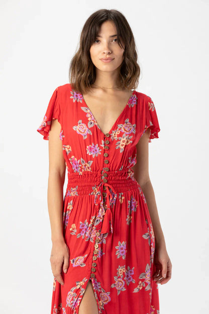 Tiare Hawaii New Moon Maxi Dress - Vintage Hawaiian Red