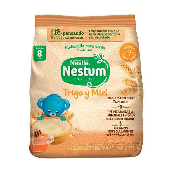Pampa Direct Nestum Infant Cereal Trigo y Miel Sin Azúcar, 225 g / 7.9 oz