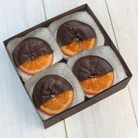 John Kelly Chocolates 8 piece Dark Chocolate Dipped Orange Slice Gift Box