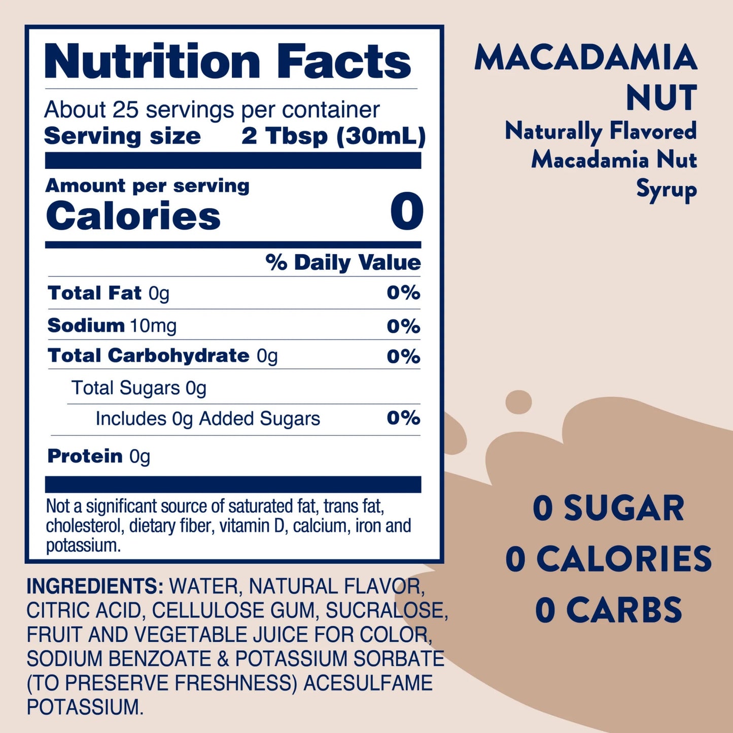 Skinny Mixes Sugar Free Macadamia Nut Syrup